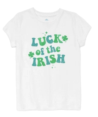 THEREABOUTS Girls XXS Luck of the Irish Soft Graphic T-Shirt Crew Neck NWT - Image 1 of 2