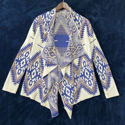 Кардиган женский водопадный Charlotte Russe размер S скандинавский Fair Isle кремовый синий - Изображение 1 из 4