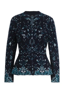 Ivko Jacquard Cardigan Blue Wool Kilim 252620 - Image 1 of 2