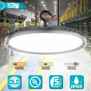 90W-150W UFO LED High Bay Light Warehouse Stadium Courts Light Fixture Dimmable - Picture 1 of 14