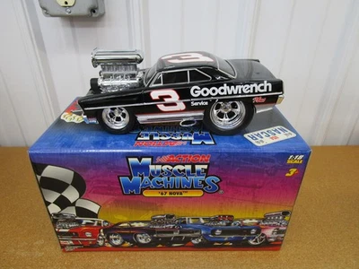 1967 Chevrolet Nova Dale Earnhardt #3 MUSCLE MACHINES 1/18 Black box car diecast - Image 1 of 4