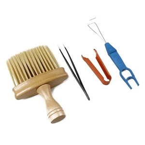 Keycap Puller with Wooden Handle Brush Metal Shaft Extractor Keycaps Extractor - Afbeelding 1 van 6