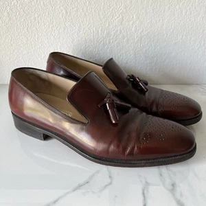 Salvatore Ferragamo Herren Leder Quaste Halbschuhe Größe 8 Braun - Bild 1 von 10
