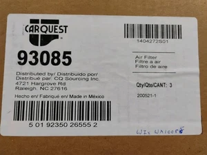 CARQUEST 93085/WIX WA10085 Engine Air Filter for Select Toyota. Box of 3 - Bild 1 von 1