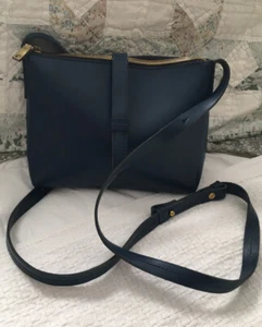 Borsa a tracolla piccola J.CREW blu navy RYANN in pelle - BELLA - Foto 1 di 8