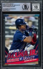 Ronald Acuna Jr. 2020 Topps Update Highlights Card Braves Gem 10 Auto Beckett E