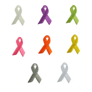 Aplique de parche autoadhesivo cinta bordada para concientización sobre el cáncer de 1,75""x1,25 - Imagen 1 de 8