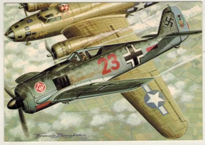 1940-Luftfahrt-Postkarte-Focke-Wulf.Fw190-F.Bergèse-im Flug - Bild 1 von 2