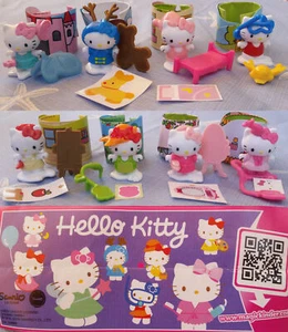 JUEGO COMPLETO DE 8 FIGURAS DE COLECCIÓN KINDER FERRERO SORPRESA HELLO GATITO - Imagen 1 de 3