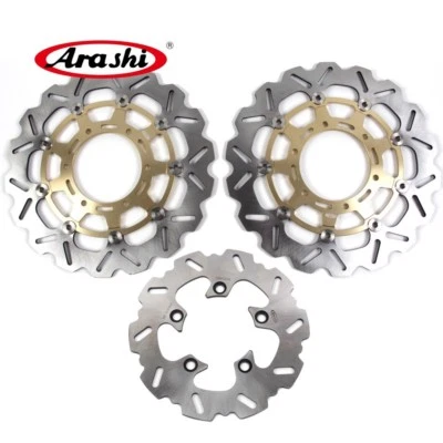 Fit Suzuki GSXR600 GSXR750 2008-2017 Arashi Gold Front Rear Brake Disc Rotor - Image 1 of 4