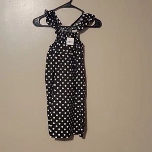 Miki B Dress Polka Dot Black Girls Size 7 NWT - Picture 1 of 6
