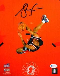 Steve Francis Autographed Rockets 8x10 From Above FP Photo- Beckett Witness *Blk - Picture 1 of 7