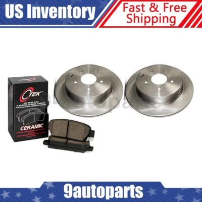 Rotores de freio a disco dianteiro + pastilhas de freio de cerâmica para 1991 1992 1993 Dodge Daytona - Imagem 1 de 4