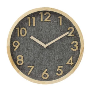 Nuevo Reloj de pared de madera con esfera de lino decorativa de alta calidad con - Foto 1 di 3