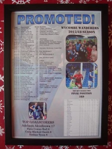 Wycombe Wanderers League Two promotion 2018 - framed print - Picture 1 of 2