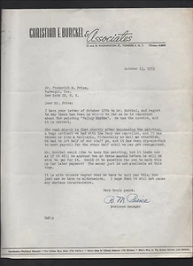 publisher Christian E. Burckel & Associates SIGNED 1953 letter to an art dealer - Picture 1 of 1