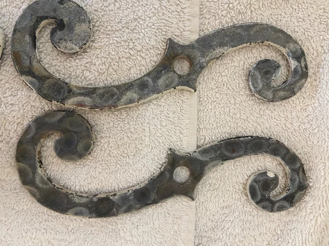 25 Antique Iron S Shutter Dogs 6.5" S-Scroll Holdbacks Cover