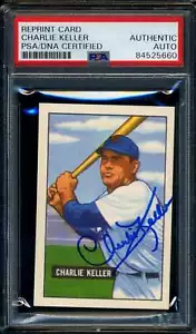 Charlie Keller PSA DNA Coa Signed 1951 Bowman Reprint Autograph - Picture 1 of 1