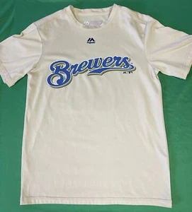 MLB Milwaukee Brewers Majestic CoolBase #11 T-Shirt Youth Medium - Picture 1 of 4