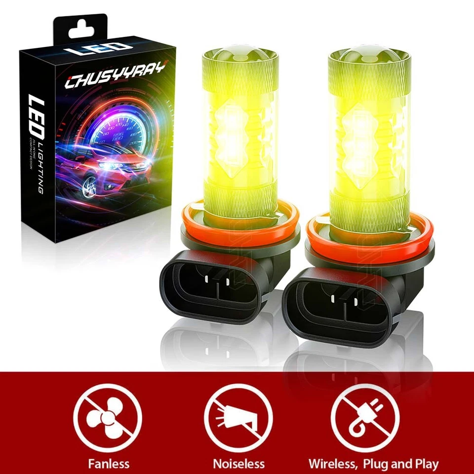 Lâmpadas de neblina de LED amarelo dourado brilhante 2*H8/H9/H11 para Mazdaspeed 6 Mazda 3 RX-8 - Imagem 1 de 4