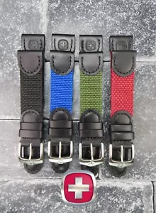 Nueva correa de cuero Wenger de 21 mm negra correa de reloj de nailon del ejército suizo 21 mm - Imagen 1 de 18