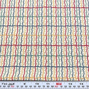 Vintage Marcus Brothers Textiles Wavy Stripes Cream Cotton Fabric Remnant 23x43 - Picture 1 of 2