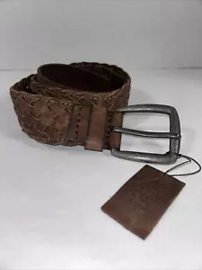Abercrombie & Fitch A&F geflochtener dunkelbrauner 100% Echtleder Gürtel Größe 30 - Bild 1 von 8