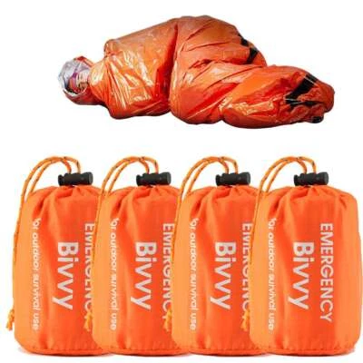 Sacos de dormir de emergencia manta térmica impermeable supervivencia al aire libre 36 pulgadas x 84 pulgadas Foto 1 de 4