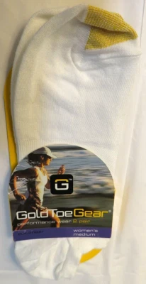 Nos Gold Toe Gear Coolmax Glide1 Par Blanco Calcetines Deportivos Peds Correr Caminar M Foto 1 de 4
