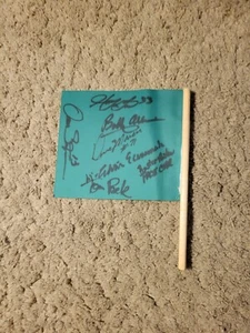 NASCAR Autographed Mini Green Flag Bobby Allison Harry Gant Morgan Shepherd - Picture 1 of 4