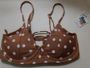 Womens Swimsuit Top Polka Dot Underwire Small 4 6 - Picture 1 of 4