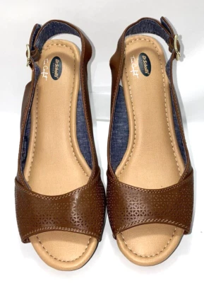 Sandalias de tacón de cuña Dr Scholl's BRENTWOOD para mujer talla 10M marrón B*H Foto 1 de 4
