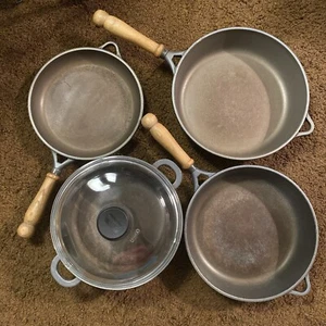 Berndes Hard-Coat Cast Aluminum Pot Casserole Dish Sauté Fry Pan Pyrex Lid LOT 5 - Picture 1 of 24