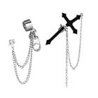 Jewelry Brincos Punk Zipper Dangle Drop Long Chain Stud Earrings Cross Earrings