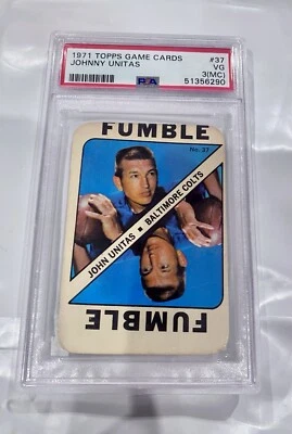 1971 Topps Game Cards - #37 Johnny Unitas Vintage  - Image 1 of 2