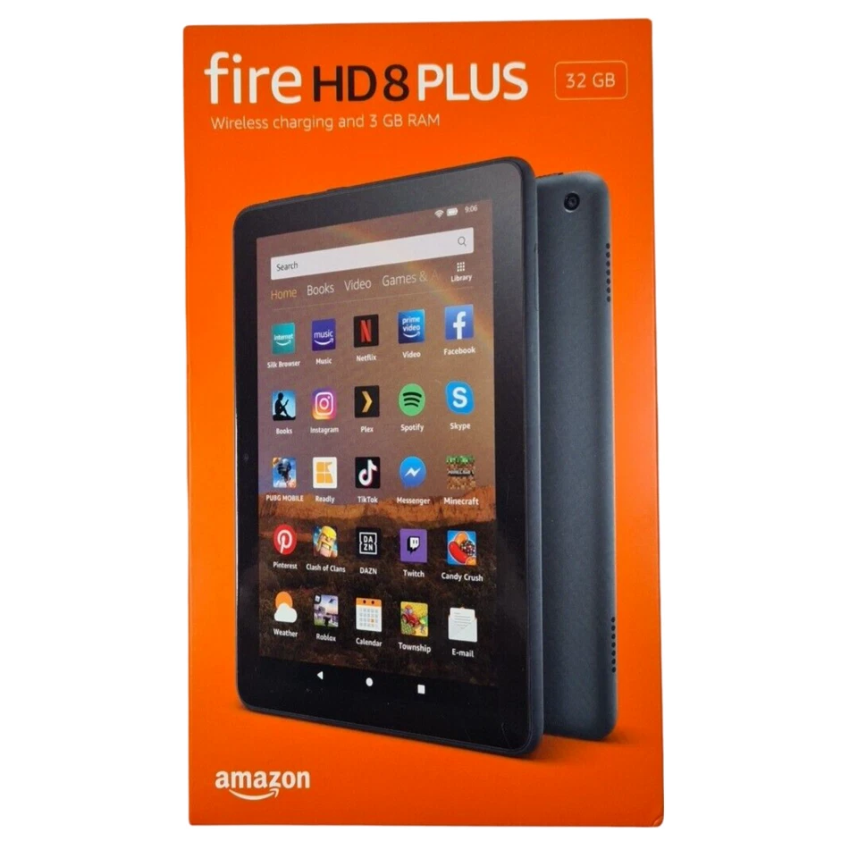 Fire HD 8 Plus Tablet Schwarz 8-Zoll Display 32 GB Amazon mit Werbung  NEU & OVP - Bild 1 von 1