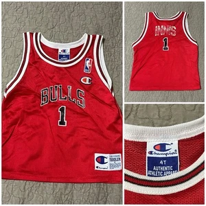 Camiseta deportiva vintage de los Chicago Bulls #1 marca Innis Champion de la década de 1990 talla 4T niños pequeños - Imagen 1 de 10