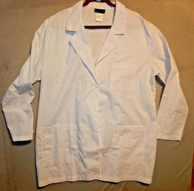 Womens size 20 Cherokee Scrubs white lab coat jacket style 346 long sleeves with - Image 1 of 4