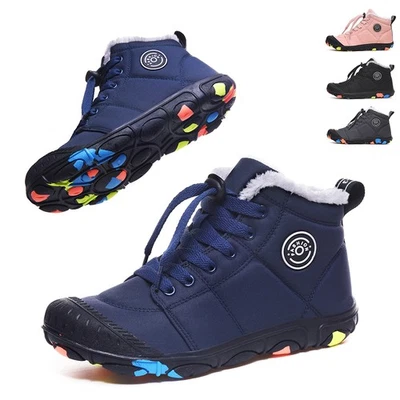 Kids Thermal Winter Shoes For Lined Snow Boots Waterproof Boys Girls Sneakers - Image 1 of 4