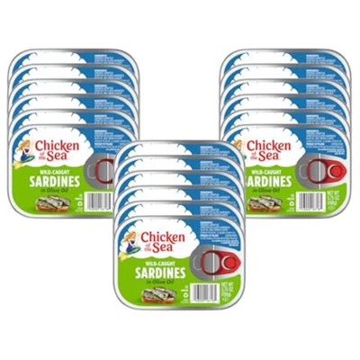 Sardines in Olive Oil, 3.75 Oz. Cans (Pack of 18), Wild Caught Canned Sardines - Image 1 of 4