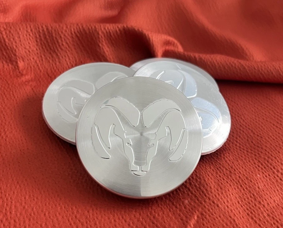 4 Silver Chrome Dodge 63mm Wheel Center Caps Fits Challenger Charger RAM 1500 - Image 1 of 4