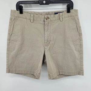 Vineyard Vines Breaker Shorts Size 34 Khaki Tan Flat Front Cotton Spandex - Picture 1 of 7