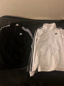 Adidas Color Block Track Jacket - Black, Gray, & White Coat, L, XL Kids - Picture 1 of 16