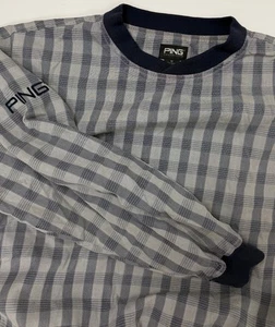 Vintage 90s PING Golf Windbreaker Men Medium Gray Minimal Preppy Lined Pullover - Picture 1 of 18