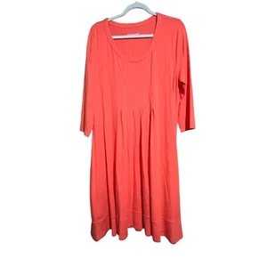 Abito Morbido Dintorni Extra Large XL Arancione Fluido Elasticizzato Prendisole Donna - Foto 1 di 8