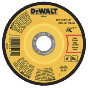 10 neue Dewalt DW4541 4-1/2" x 1/4" x 7/8" Metall Schleifscheiben - Bild 1 von 5