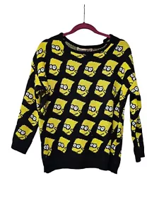 Women's Bart Simpson Knit Jumper Black Size S/M Jumper Pullover Novelty - Picture 1 of 6