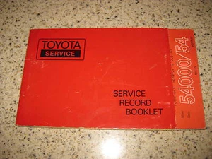 LIBRO DE SERVICIO DE PROPIETARIOS - 1978 - SE ADAPTA A: TOYOTA STARLET COROLLA CELICA CARINA HIACE - Imagen 1 de 5