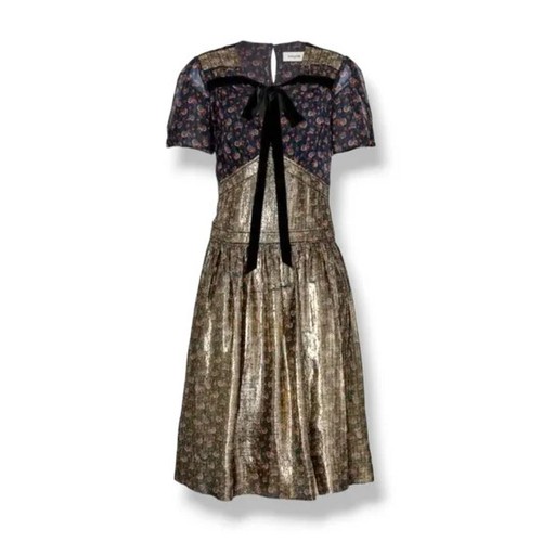 Abito Coach Margherita in seta floreale metallizzato taglia 8 M $895