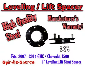 2" Lifting Leveling Strut Spacer STEEL! FOR 07 - 14 Chevy GMC Trucks and SUVs - Foto 1 di 2